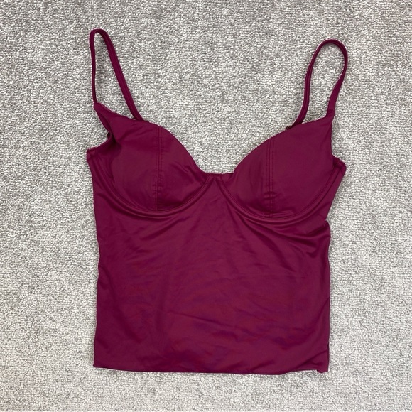 Andie The Canary Tank Top Small Purple Bustier Adjustable Straps Swim AT184-PLUM - Picture 1 of 12